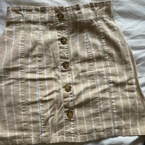 Striped button down skirt